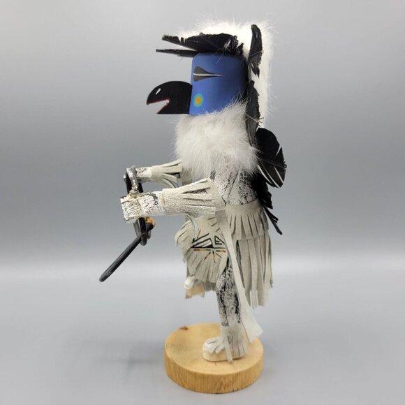 Kachina Doll 9" Hoop Dancer Navajo Hopi Feathers Native American Art Signed - Picture 7 of 14